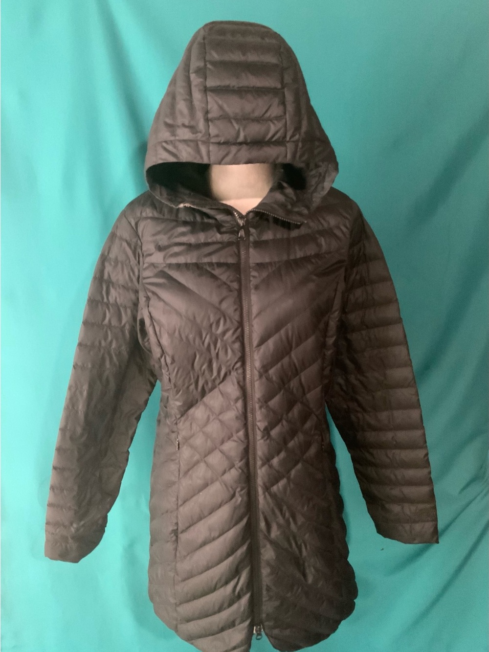 VINTAGE THE NORTH FACE KAROKORA PARKA, BLACK, MID-THIGH LENGTH, GOOSE DOWN